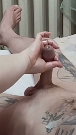 Mother-in-law does manual stimulation of my penis before cumshot   Clip 1