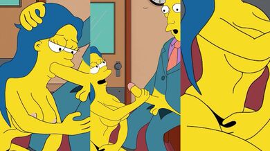 Marge gets stuffed in the principal's office by Simur's huge cock