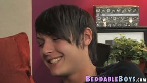Trey Korbin Gets Pounded Hard And Sprayed Warm Cum In Wild Gay Bed Action