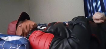 Leather Biker Locked in Chastity