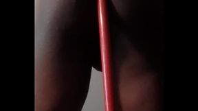 Big-Ass Broom Twerker Pops Booty & Pussy In Solo Session
