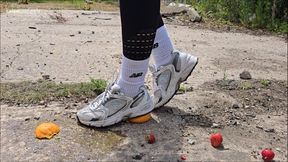Lots of Fruit Crushed Under my New Balance 530s