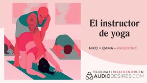 Spanish yoga teacher helps stretch me while sharing dirty stories