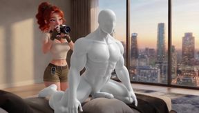 Redhead Street hotographer give me a photo shoot with a blowjob