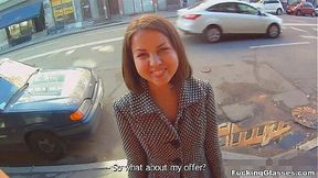 Persistent Euro Teen Gets a Cumshot Doggy-Style on Camera!