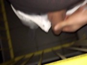 Uncut twink cock piss out of balcony