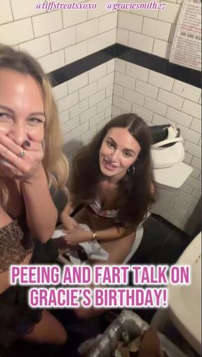 peeing & fart talk on gracie's birthday