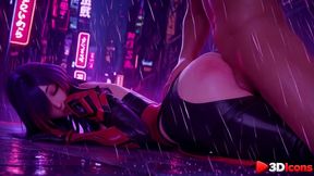 acheron takes a huge cock up her luscious ass [ai]