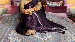 hot Beautiful bhabhi pink colour saree ass fucking hardcore anal sex