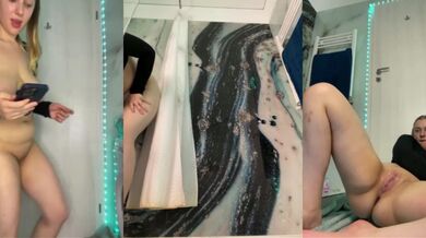 Squirting orgasm on the bathroom