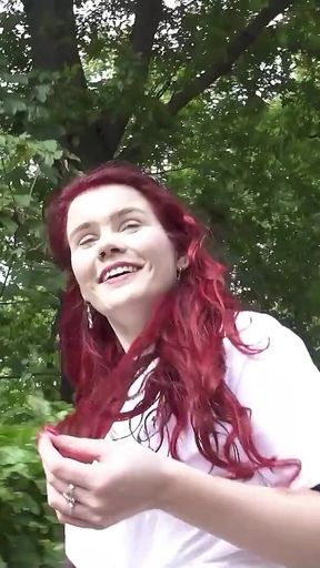 German Scout - Redhead Football Fan Mia May Pickup for Anal Fuck at Viewing