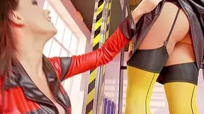 Caprice Jane with Paige Ashley sexy British firefighter babes in lesbian play time