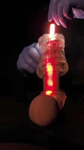 Cock sounding With Led Light Rod And Fleshlight   Clip 1