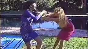 Hot female vs male mixed sex fight with scissors, facesits, pussy eating, blowjobs, fucking, ass fucking