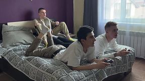 Stepdad & Stepson Fuck Tiny Butts of Twinks While Gaming