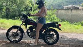 Jarlyn is having trouble getting home on her motorcycle