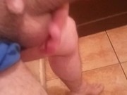 Playing with my cock in the bathroom for ladies and gay men