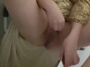 WHITE GIRL WITH BIG BOOBS AFTER PARTY MASTURBATE HER PINK PUSSY IN SHOWER - MILF- ARABIAN SNOWWHITE