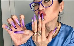 New Long Nails Shape - a Ballerina Shape (coffin) and Silk Satin Dress on Me