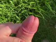 Horny Lad Pisses And Wanks In The Fields After Supper