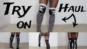 Thigh-high Try On Haul + Strip Tease