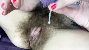 Super wet orgasm and grool play closeup