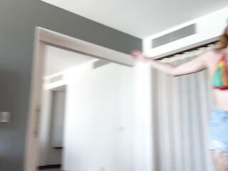 Business retreat bonding with my large titty boss