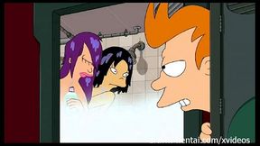 Futurama Parody – Leela, Amy & Fry’s Steamy Shower Threesome Adventure