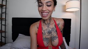 Heavily Tattooed Black Roommate Seduces with Big Tits and Tight Pussy