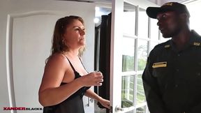 Blonde Latina MILF gets a huge BBC cop's cock up her ass
