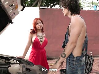 Mechanic REPAIRS ANYTHING for his breasty client in a single overhaul