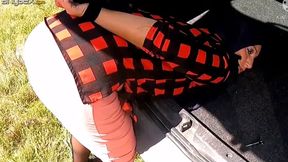 Muslim MILF submits to rough doggystyle sex in the car trunk