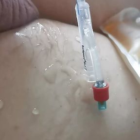 Playing with my catheter and cock