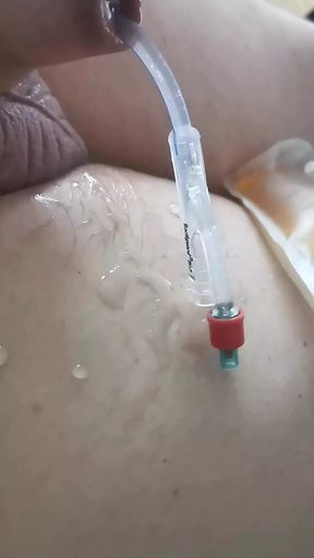 Playing with my catheter and cock