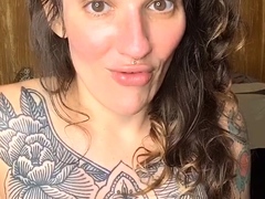 Amateur busty brunette masturbates and does hand job