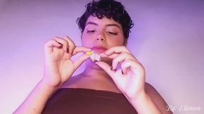 Hungry giantess plays with you until she devours you