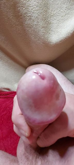 Masturbating precum and cumshot