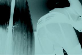 Femboy in Thigh High Black Boots Fucks Giant Black Dildo with Bubble but