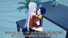 Subaru & White-Haired Echidna Beach Sex – Horny Fun in Swimsuits & Public Panty Play