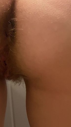 Pregnant Woman Masturbating Hairy Pussy, Farting and Gaping Holes