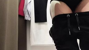 Hot Brunette Strips In Fitting Room: Hairy Pussy&#x1F32E;&#xFE0F;, Big Breasts, Massive Ass&#x1F351;