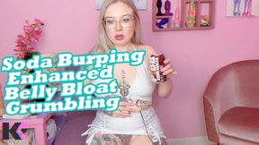 Soda Burping Enhanced Belly Bloat Grumbling!