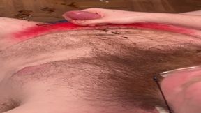 Stroking my cock and spitting some dipspit on it and cumming big