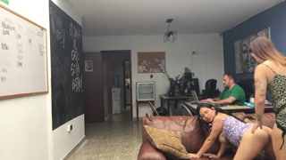 My girlfriend fucks me at my friend's house.