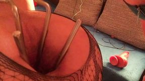 Ass stretching on the tied pleasure object part 2 of 3