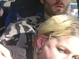 Car bj cheerful palatable cum in throat