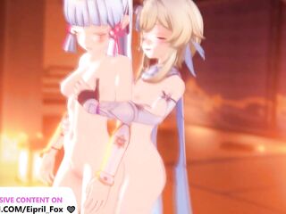 Shemale hentai Ayaka and Lumine Pleasing Screw Shemale hentai Genshin Impact Anime