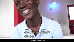 Young Black Amateur Straight Boy With Braces From Jamaica Fucks Gay Latino Filmmaker For