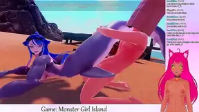 Neko Teases Adorable Monsters in Hot Hentai Game Livestream Action