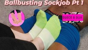 Ballbusting Sockjob Pt 1